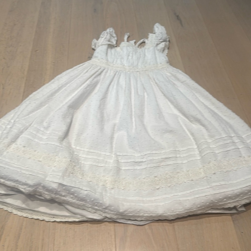 Marmellata White Dress with Delicate Accents 💯% cotton! Size 6